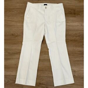 Talbots 16W Petite White High Waist Flare Leg Pintuck Seam Jeans